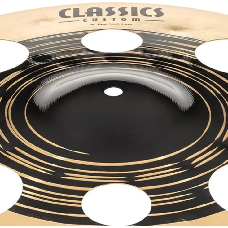 Meinl Classics Custom Dual 16 Zoll Trash Crash, Schlagzeugbecken aus B12 Bronze mit dunklem und brillantem Finish, explosive, trockene Ansprache – Bild 4