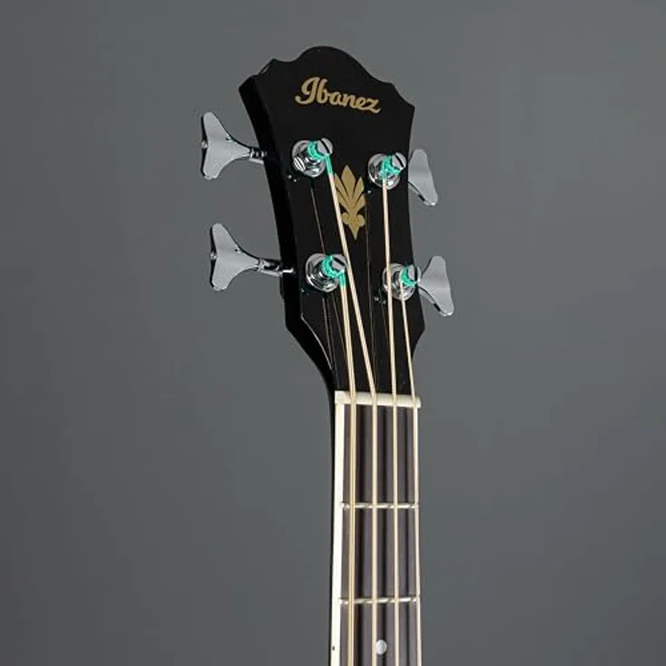 Ibanez AEB8E-BK, Akustikbass mit Fichte Decke, Sapele Boden, Mahagoni Hals, schwarzer Hochglanz-Finish und Ibanez AEQ-2T Preamp mit Tuner – Bild 4