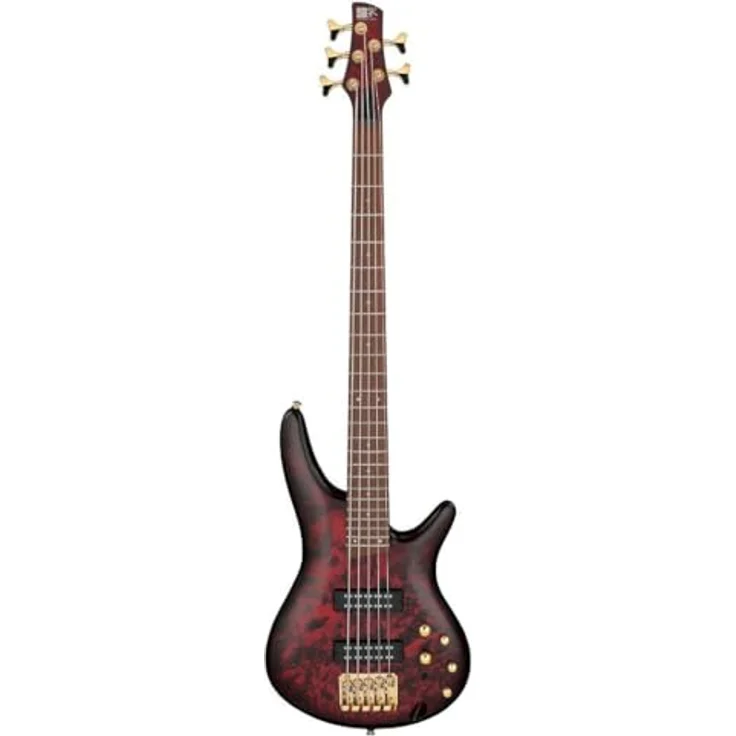 Ibanez SR305EDX-WZM, 5-saitiger E-Bass mit Nyatoh-Korpus, 3-Band EQ und goldener Hardware, Wine Red Frozen Matte – Bild 1