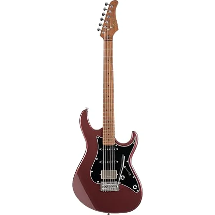 Cort G250SE VVB E-Gitarre, Korpus aus Linde, gerösteter Ahornhals, Cort Voiced Tone Tonabnehmer, Vivid Burgundy