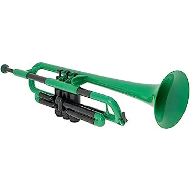 PINSTRUMENTS pTrumpet 700628, Bb-Trompete aus ABS-Kunststoff mit Tasche und 2 Mundstücken, grün, schallstück 124 mm – Bild 4