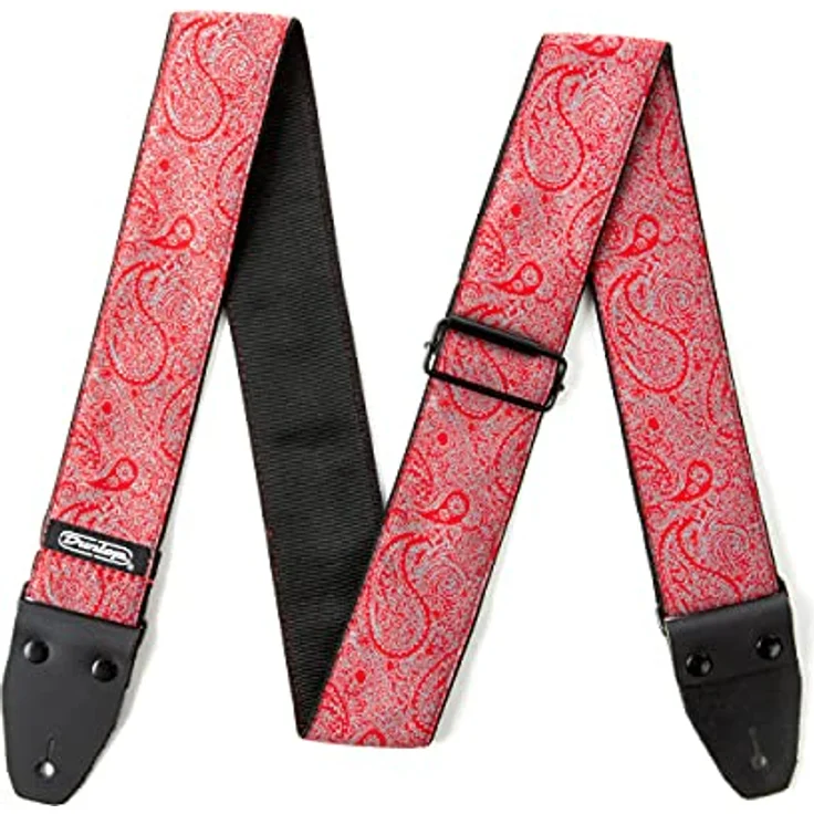 Jim Dunlop Gitarrengurt Jacquard Paisley, rot, langlebig und komfortabel – Bild 3