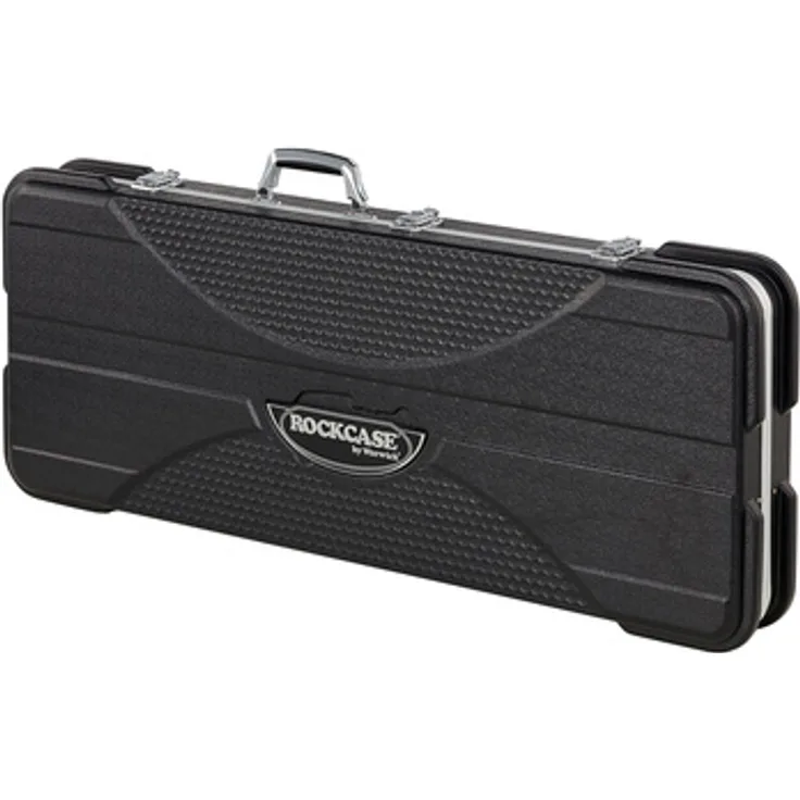 Rockcase Electric Guitar ABS Case, Premium Gitarrenkoffer für Standard E-Gitarren, schwarz, mit verstärkten Kanten und separatem Innenfach