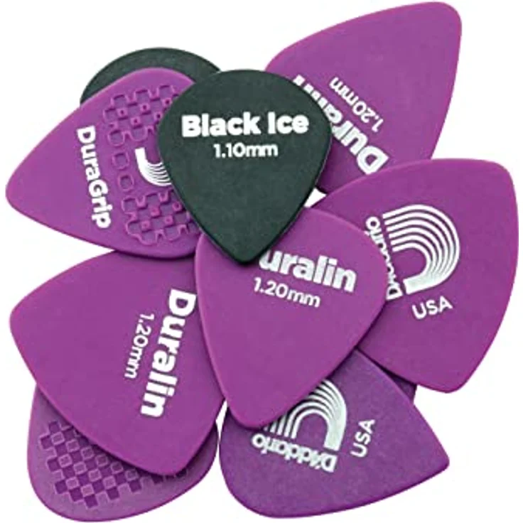 Daddario XDPR6-10 Duralin Picks Heavy, Plektrum Set aus Duralin, Stärke 1,20mm, Black Ice, mit verschiedenen Formen – Bild 1