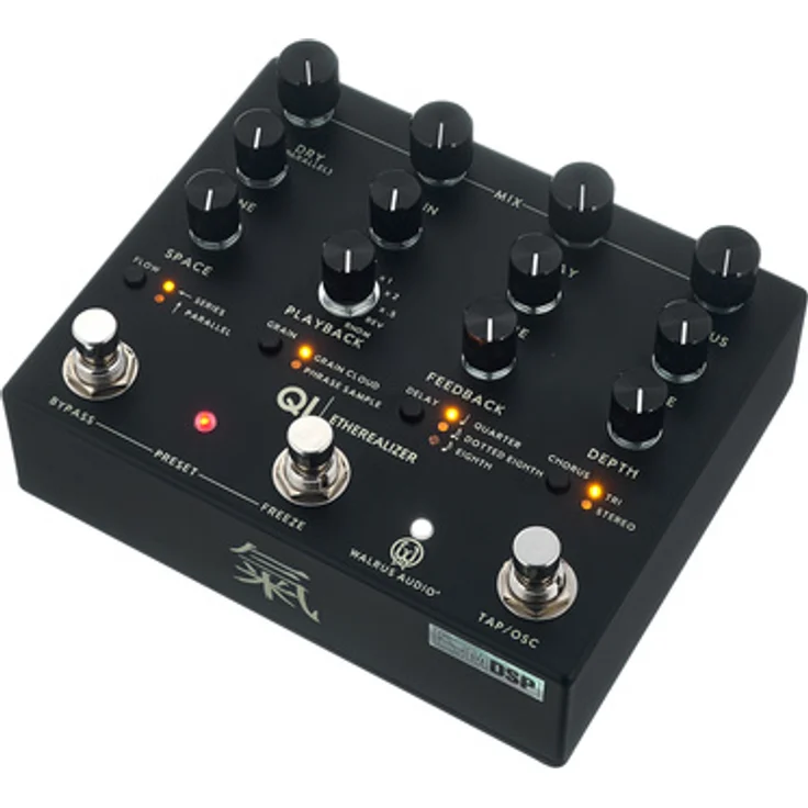 Walrus Audio Qi Etherealizer BK, Stereo-Multieffektpedal mit Chorus, Delay und Reverb, Yvette Young Signature, Schwarz