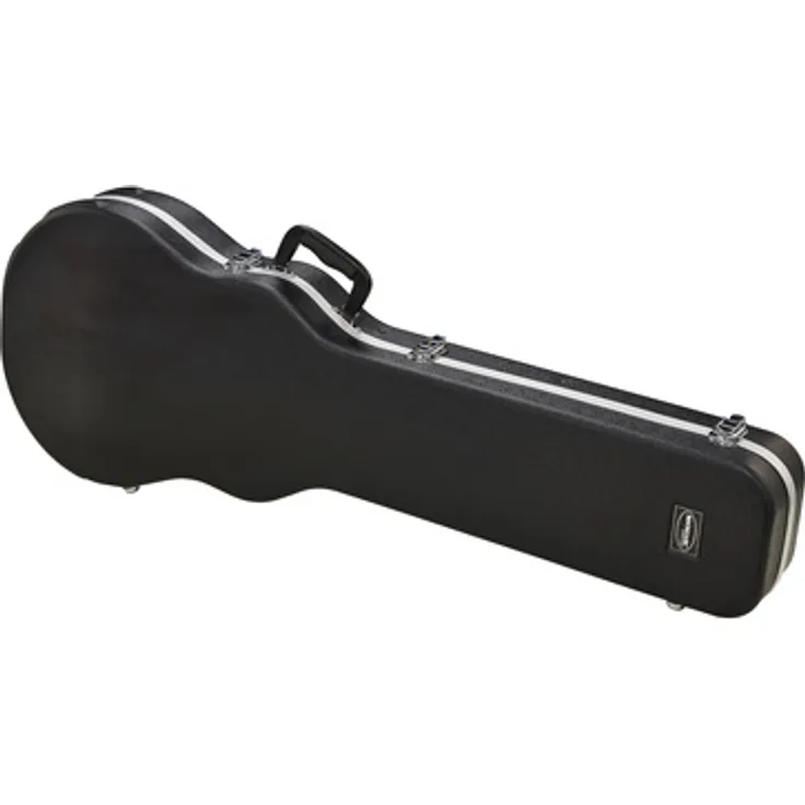 Rockcase LP-Style E-Guitar ABS Case, robuster Gitarrenkoffer für Single-Cut E-Gitarren, schwarz, mit Polystyrol Innenschale und verchromten Metall-Schnappschlössern