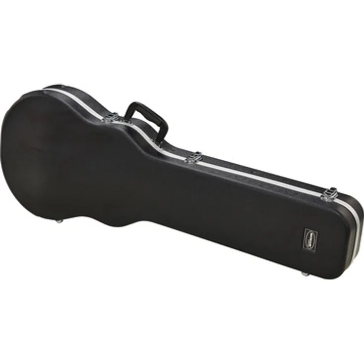Rockcase LP-Style E-Guitar ABS Case, robuster Gitarrenkoffer für Single-Cut E-Gitarren, schwarz, mit Polystyrol Innenschale und verchromten Metall-Schnappschlössern