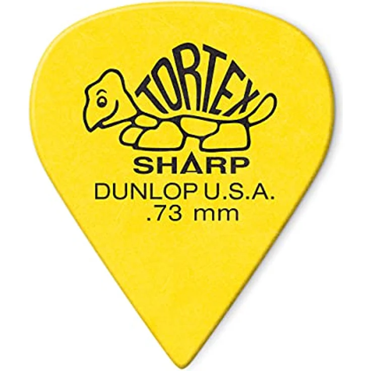 Dunlop Plectrums Tortex Sharp 0,73mm, 12er Pack, gelb, Players Pack – Bild 1
