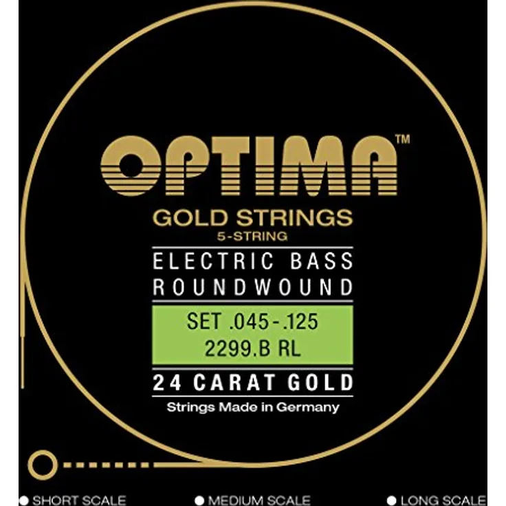 Optima Gold Bass 5 St. 2299/1B 045-125, Gitarrensaiten, 100% Made in Germany