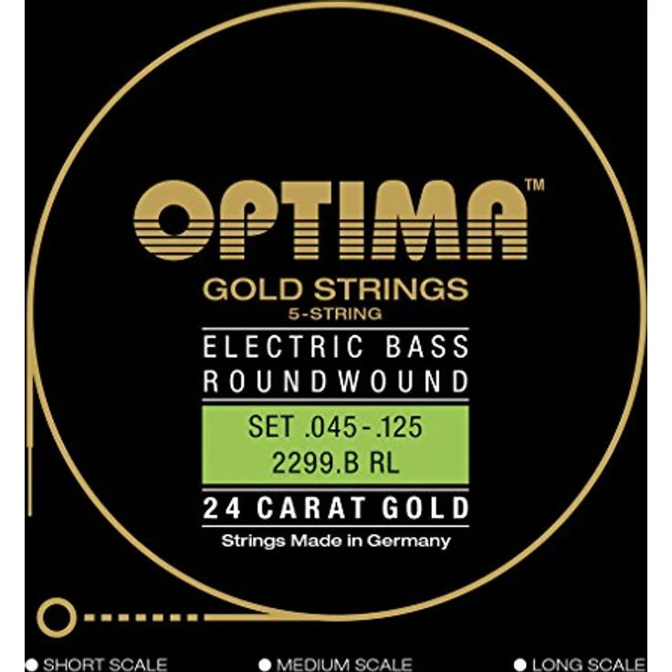 Optima Gold Bass 5 St. 2299/1B 045-125, Gitarrensaiten, 100% Made in Germany