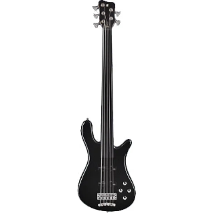 Warwick RockBass Streamer LX 5 FL, 5-Saiter E-Bass Fretless mit passiven MEC Tonabnehmern, Black Solid High Polish finish