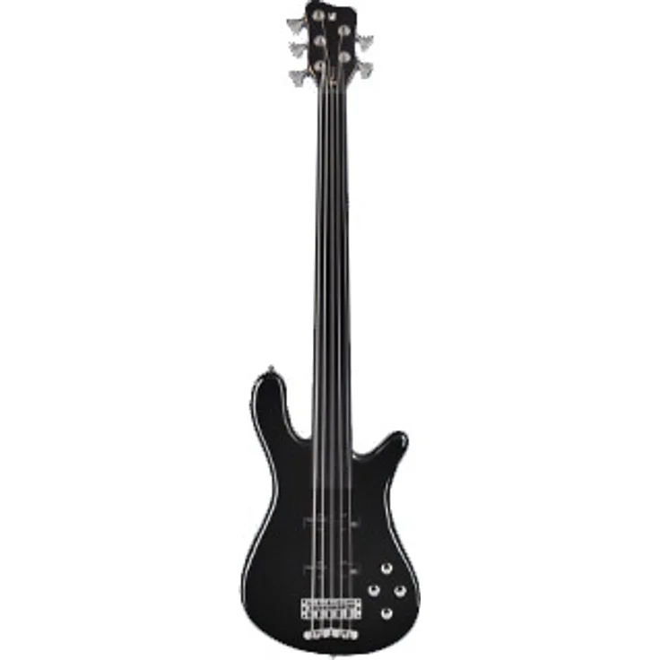 Warwick RockBass Streamer LX 5 FL, 5-Saiter E-Bass Fretless mit passiven MEC Tonabnehmern, Black Solid High Polish finish