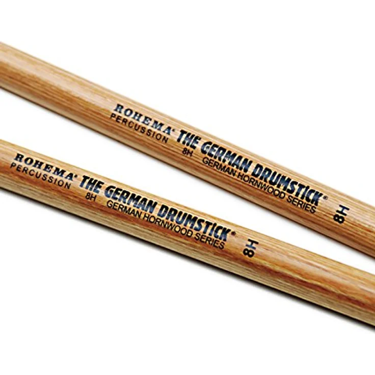 Rohema 8-H Hornholz Drumsticks, mattlackiert, 415mm lang, 13,0mm Durchmesser, Made in Germany – Bild 4