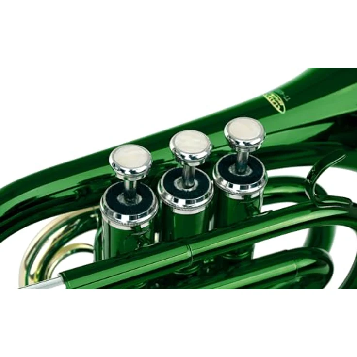 Classic Cantabile Brass TT-400, Bb-Taschentrompete aus Messing mit Schallbecher 93 mm und Bohrung 11,8 mm, inkl. Leichtkoffer, Mundstück, Putztuch und Handschuhe, grün – Bild 2