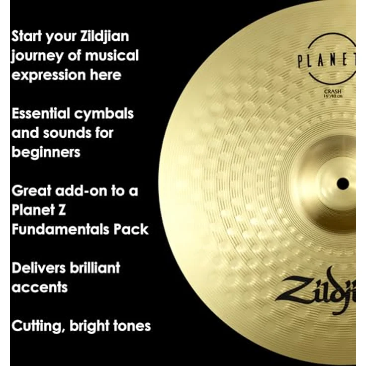 Zildjian Planet Z Crash 16" Becken, 2020 Version für ausgewogenen Klang und hochwertige Verarbeitung – Bild 4