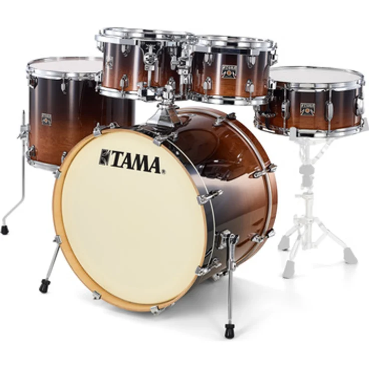 Tama Superstar Classic Shells 22 CFF, Ahorn Kesselsatz in Coffee Fade mit 22"x16" Bass Drum, 10"x07" Tom, 12"x08" Tom, 16"x14" Standtom und 14"x6,5" Snare
