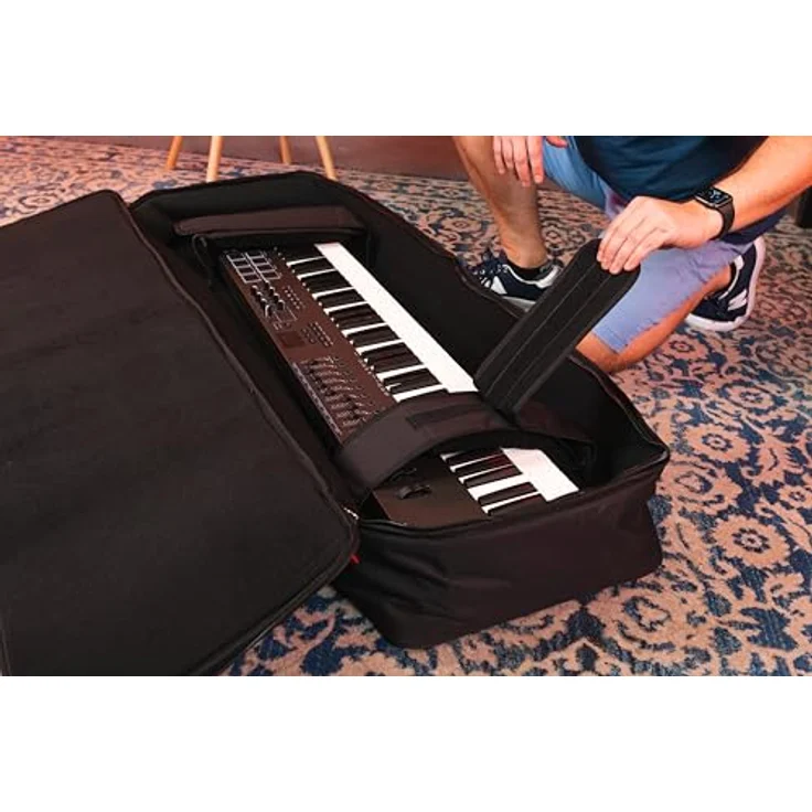 Gator GKB-61, robuste Keyboardtasche aus Nylon mit verstellbaren Gurten, schwarz, passend für Yamaha EZ-220/Korg PA 4X-61/Ketron Audya 5 – Bild 8