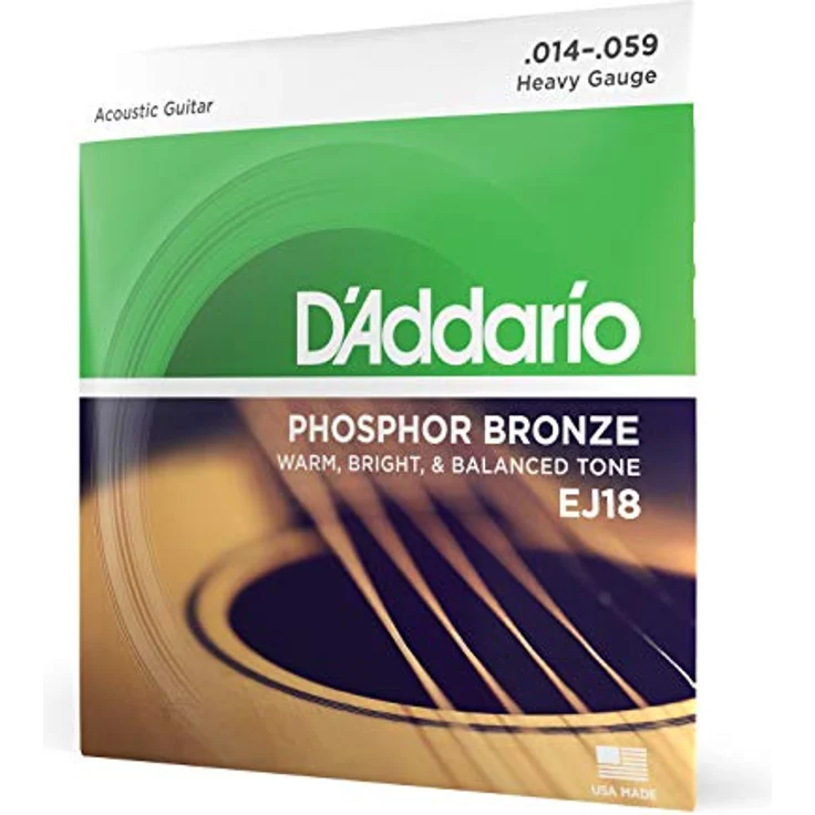 D'Addario EJ18 Phosphorbronze-Saiten für Akustikgitarren, Heavy 14-59, korrosionsbeständig mit warmer Klangbalance, hergestellt in den USA – Bild 1
