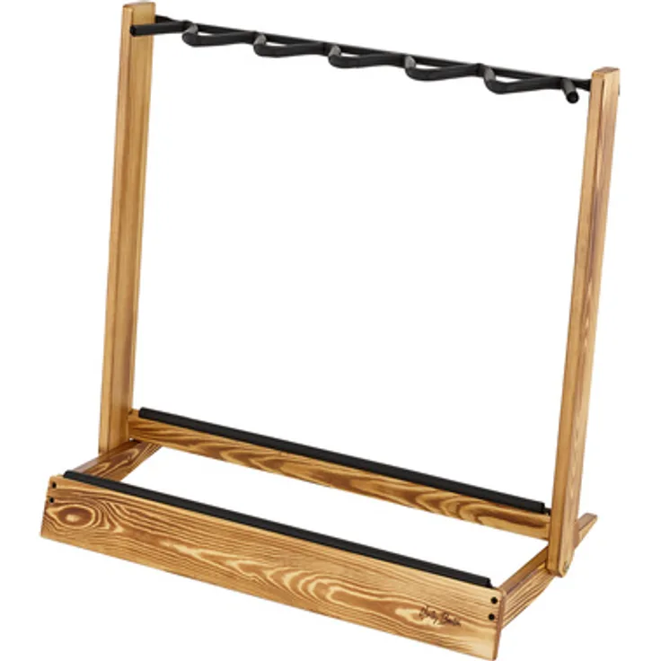 Harley Benton Wood Multi GuitarStand, klappbarer Gitarrenständer für 6 Gitarren aus stabilem Kiefernholz mit Schaumstoffpolsterung, kompakt und transportabel