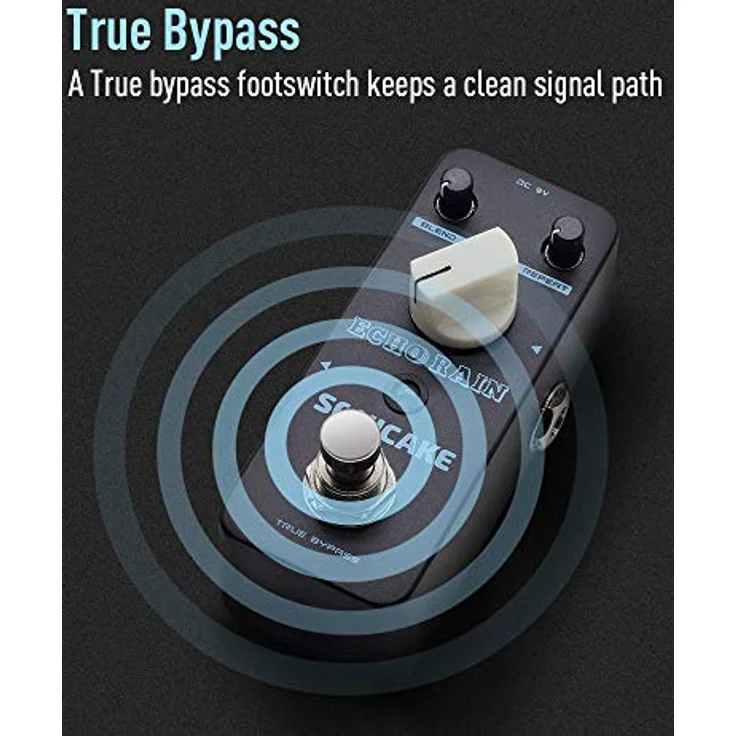 SONICAKE Digital Delay Pedal Echo Rain, Analog Style Hybrid mit 500ms Verzögerungszeit und MOD Funktion – Bild 4