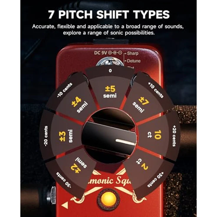 Donner Harmonic Square Gitarren-Multieffekte Pedal mit 7 Modi, digitalem Stromkreis, True Bypass und Aluminium-Legierung – Bild 2