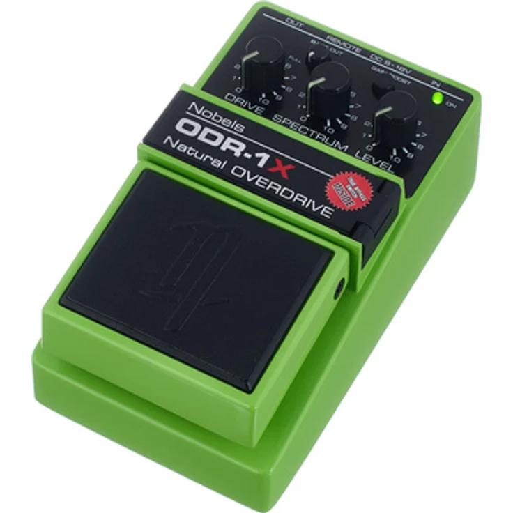 Nobels ODR-1X Overdrive, Effektpedal für E-Gitarre mit Bass Cut Regler und Gain Boost, True/Buffered Bypass, 9-18V DC
