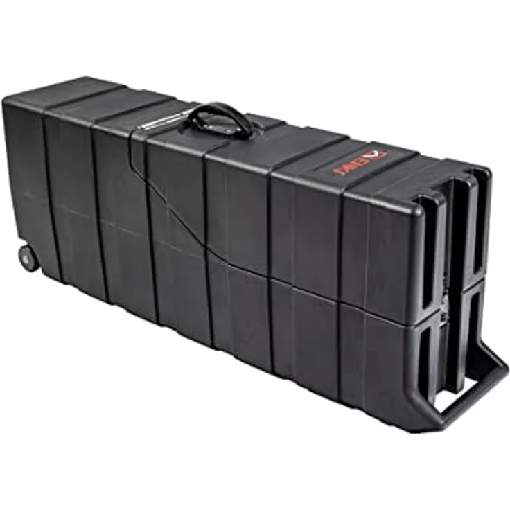 Enki AMG-2 EXV Double Guitar Case, Gitarrenkoffer für 2 E-Gitarren, rotationsgeformtes Polyethylen, EVA Schaumstoffeinlage, geeignet für Explorer-, Flying V- und ML-Korpusform, abnehmbarer Deckel, Vorhängeschloss-Vorrichtung, 1397 x 539,8 x 292,1 mm, 12,7 kg – Bild 3