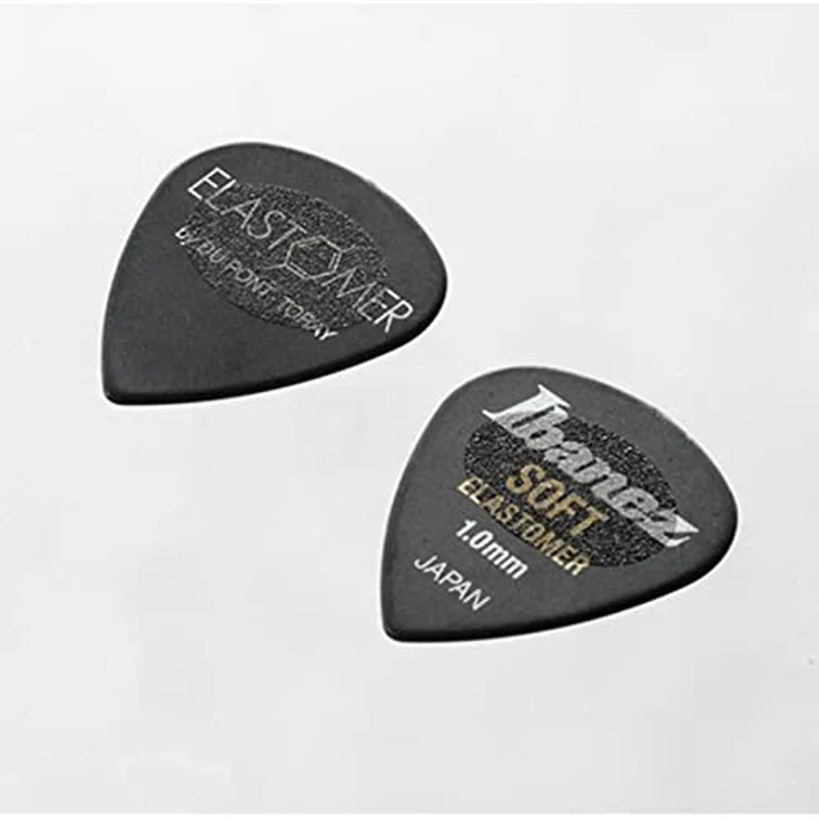Ibanez BEL16ST10S-HBK, Plektren-Set aus Elastomer Soft, Stärke 1,0 mm, Short Teardrop, Hazy Black, 3 Stück, made in Japan – Bild 5