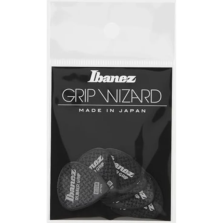 Ibanez PPA16MRG-BK Pick Set, Plektren Set mit 6 Stück, 0,80 mm Stärke, Short Teardrop Form, schwarze Farbe, Grip Wizard Serie, made in Japan – Bild 1