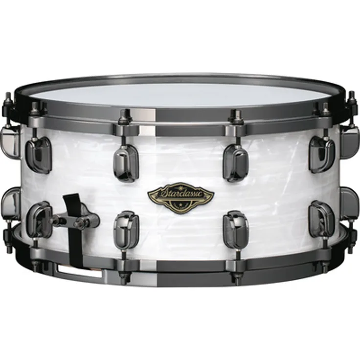 Tama 14"x6,5" Starclassic Walnuss/Birke Snare, Limited Edition mit Black Nickel Kesselhardware, White Pearl
