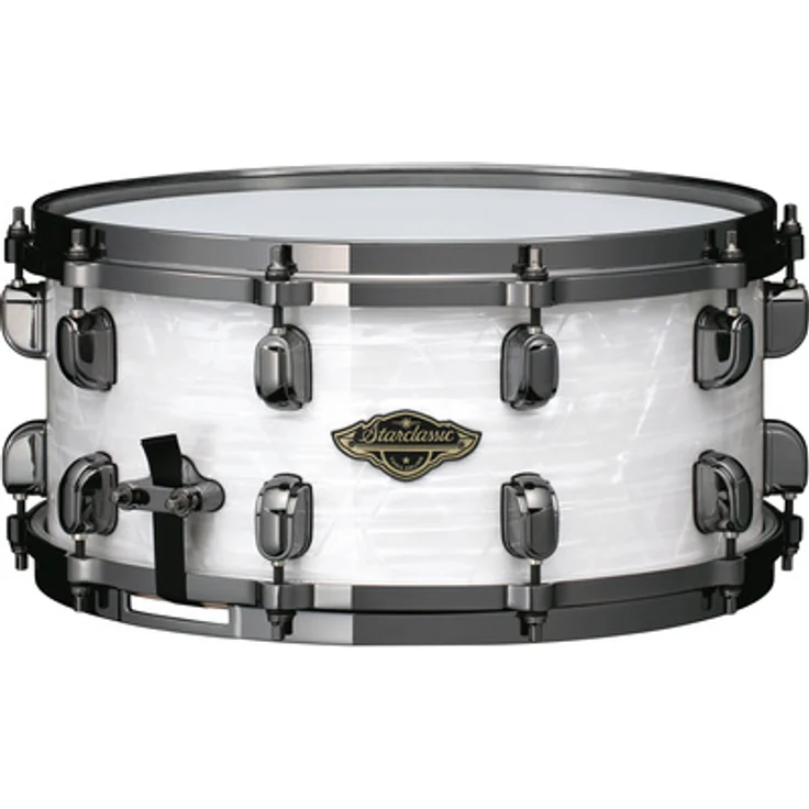Tama 14"x6,5" Starclassic Walnuss/Birke Snare, Limited Edition mit Black Nickel Kesselhardware, White Pearl