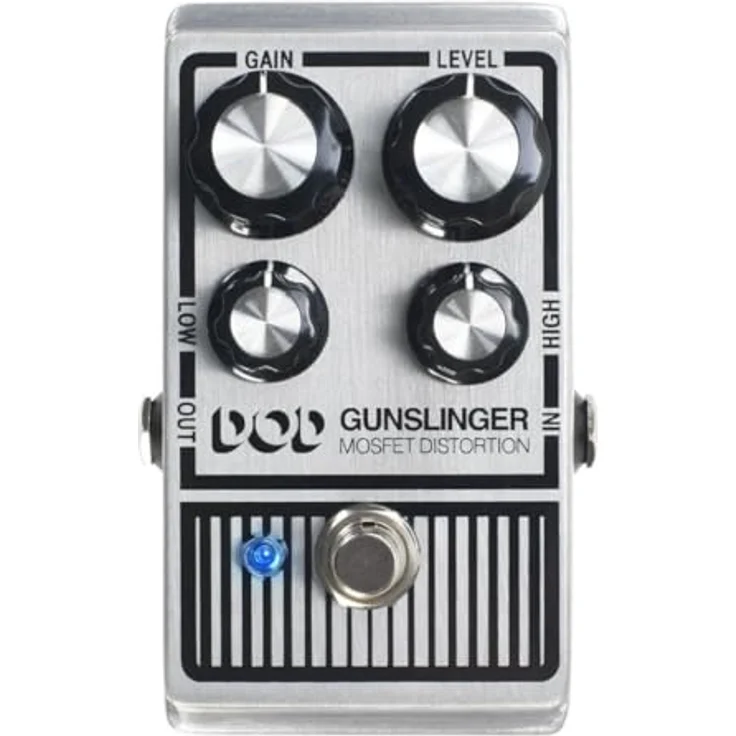 Digitech DOD Gunslinger, Mosfet Distortion Pedal mit True Bypass, leichtem Aluminium Gehäuse, 9V/18V Betrieb – Bild 1