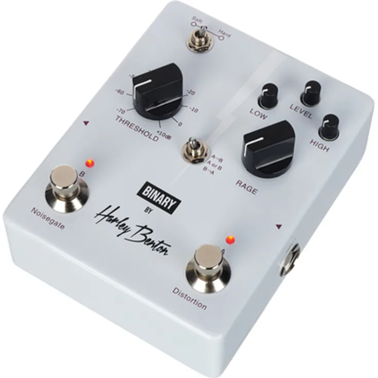 Harley Benton Binary, Duales Distortion & Noisegate Effektpedal für E-Gitarre mit analogem Noise Gate und vielseitiger Metal-Verzerrung