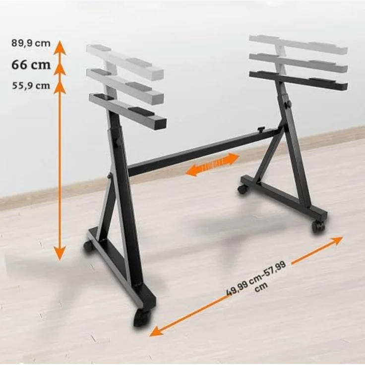 Pyle Z-Design Keyboard Ständer mit Rollen – Höhenverstellbar, mobiler Piano Ständer für E-Piano und Digital Pianos mit 54–88 Tasten, Schwarz – Bild 2