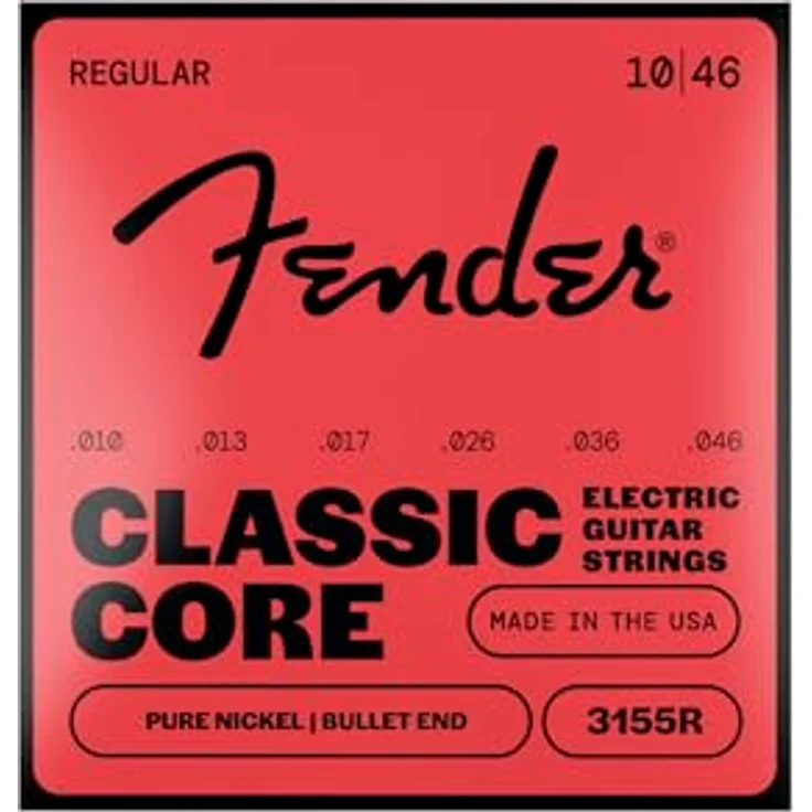 Fender NCKL 3155R Classic Core Strings, E-Gitarrensaiten mit Round Core aus vernicktem Stahl, Stärken 010-046 – Bild 2