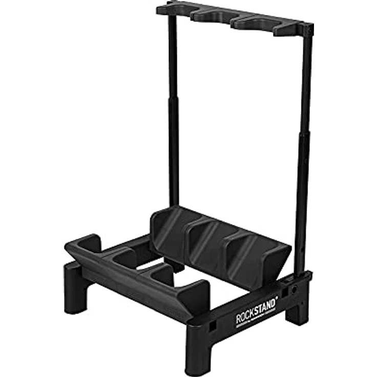 Rockstand RS 20865 3 E-Guitar Stand, Mehrfach-Gitarrenständer für bis zu 3 E-Gitarren, schwarz mit anthrazitfarbenen Softpads, klappbar und kompakt – Bild 2