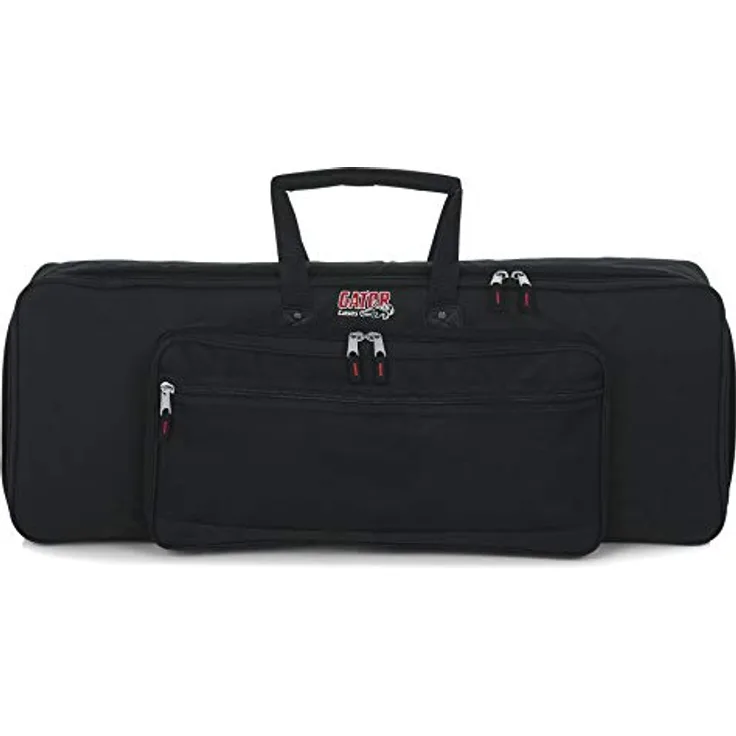 Gator GKB 49, Keyboardtasche für 49 Tasten Keyboards, robustes Nylon, schwarz, mit verstellbaren gepolsterten Gurten und Außentasche