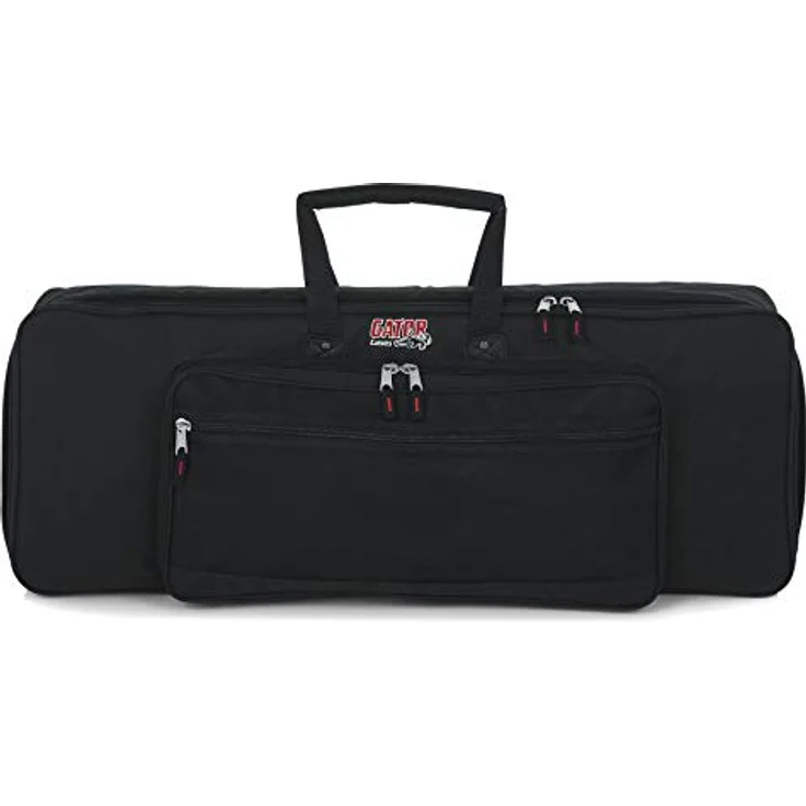 Gator GKB 49, Keyboardtasche für 49 Tasten Keyboards, robustes Nylon, schwarz, mit verstellbaren gepolsterten Gurten und Außentasche – Bild 1