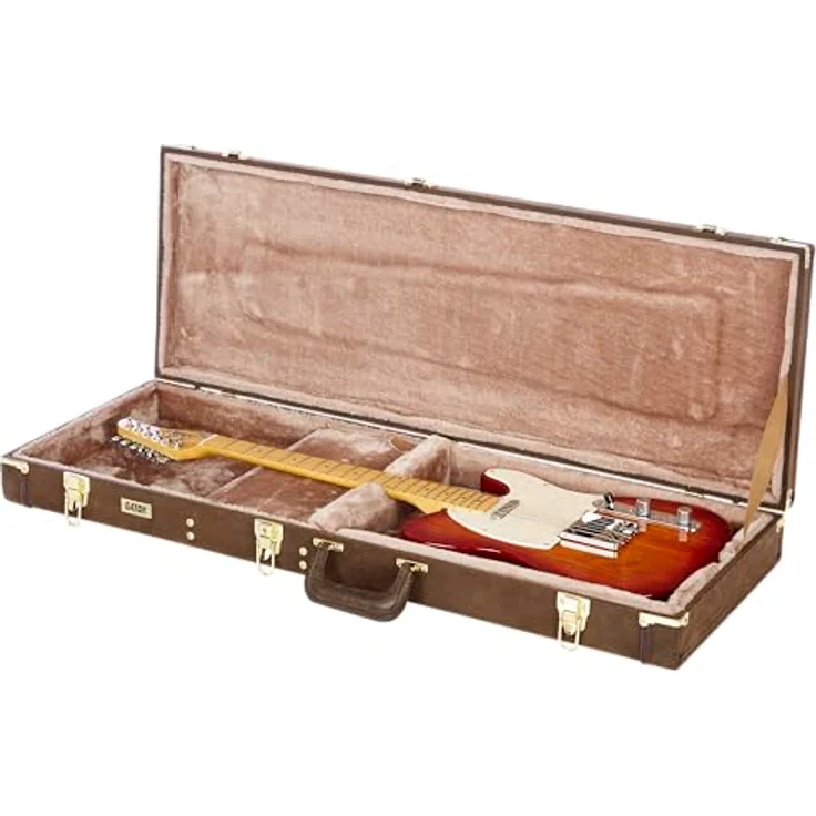 Gator Deluxe Case E-Guitar Vintage, Gitarrenkoffer aus Sperrholz, Distressed leather-like finish in Vintage Braun, Maße 109,7cm x 40,4cm x 11,4cm, Gewicht 5,4 kg – Bild 4