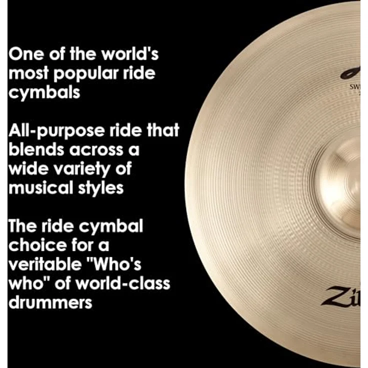 Zildjian 21" A-Series Sweet Ride, Brillant Ausführung, rund klingendes Ridebecken mit mittleren Obertönen – Bild 5