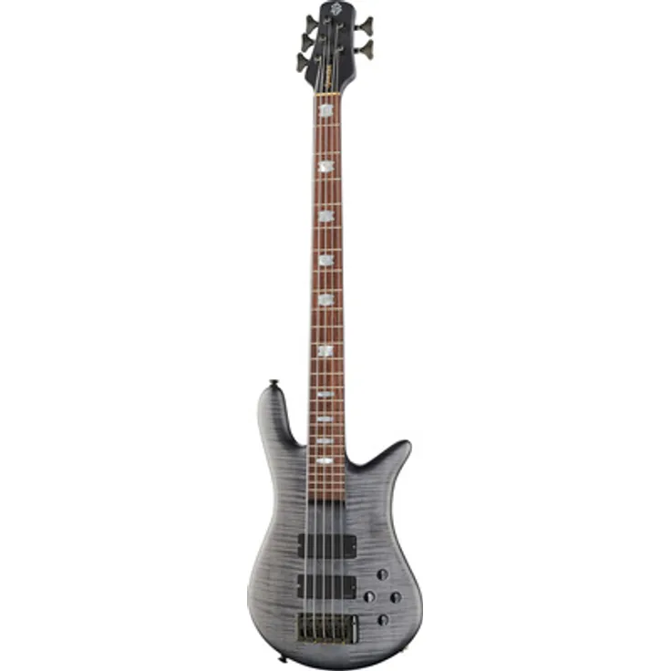 Spector Euro LX 5 BSM, 5-Saiter E-Bass mit Erlekorpus, Figured-Maple Decke, aktiver Klangregelung und schwarzer Hardware, Black Stain Matte