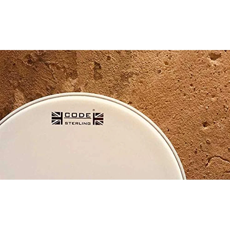Code 14" Sterling Coated Snare Head, doppellagiges Schlagzeugfell mit Black Reverse Donut Dot, weiß aufgeraut, für heavy-hitter – Bild 2