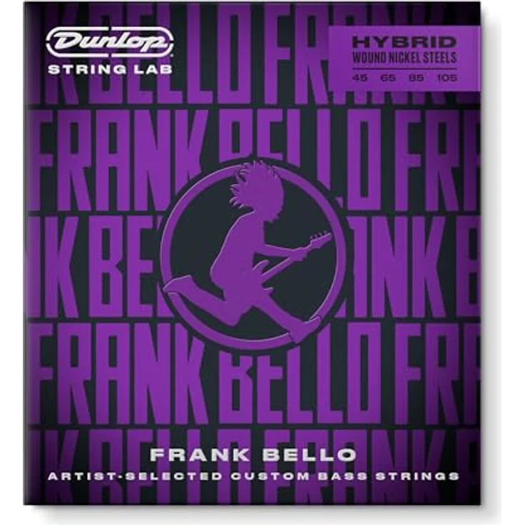 Dunlop Frank Bello Bass Set 45-105 L, Hybrid Wound Nickel & Steel E-Bass Saiten für 4-saitige Instrumente, Long Scale – Bild 1