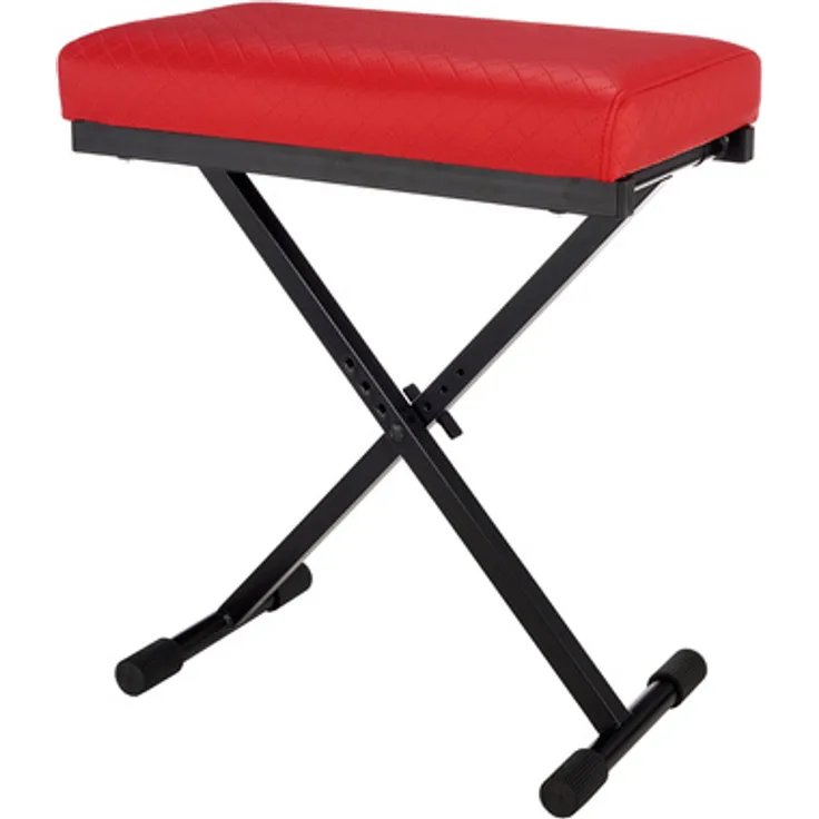 Millenium KB-2008 Red, Höhenverstellbare Keyboardbank mit Kunstlederbezug, 295 mm x 535 mm, gepolstert, rot