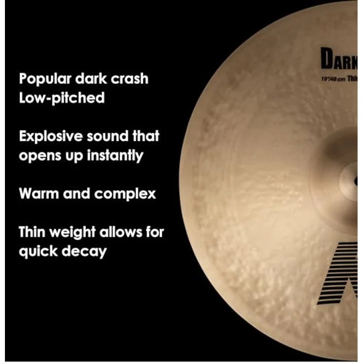 Zildjian 19" K-Serie Dark Crash Thin, Schlagzeugbecken mit dunklem, warmem Sound und schnellem Sustain – Bild 5