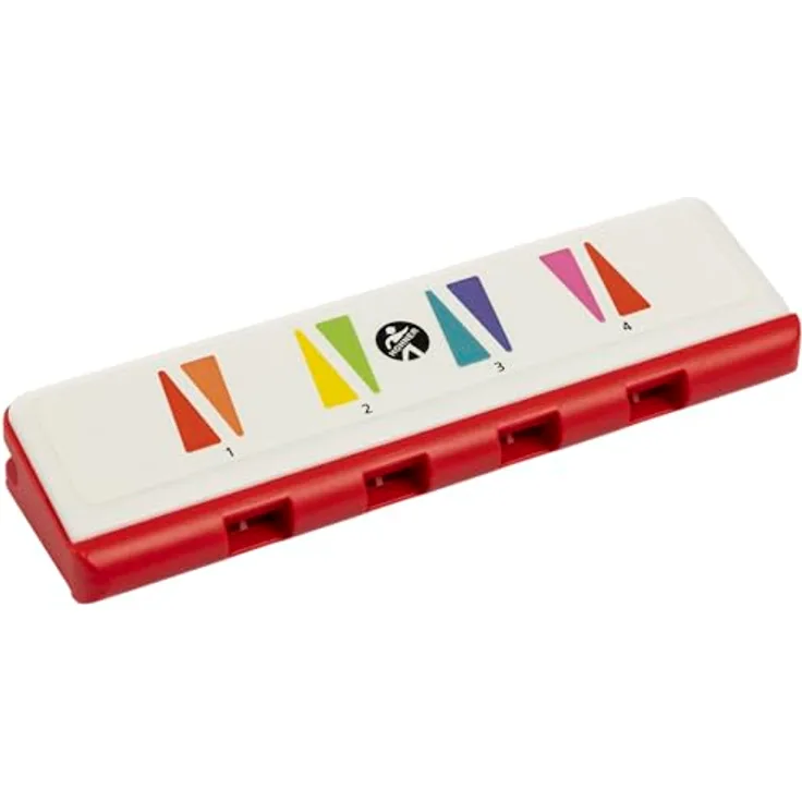 Hohner Speedy Rainbow, diatonische Mundharmonika für Kinder in C-Dur, 8 Stimmzungen, rot-weiß