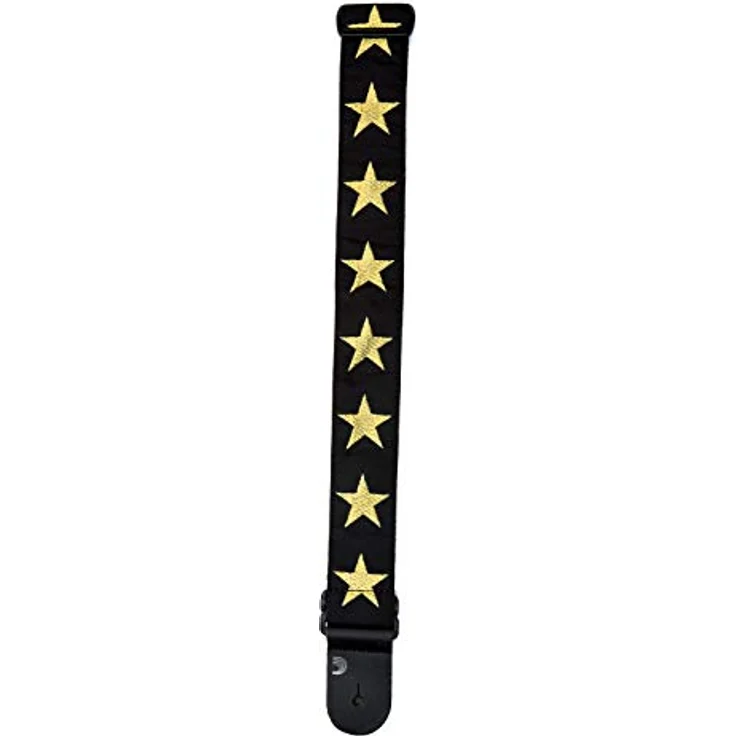 Daddario 20T05 Gold Star, Gitarrengurt aus Nylon mit Lederenden, Breite 50 mm, Länge von 89 bis 150 cm, Motiv Gold Star – Bild 3