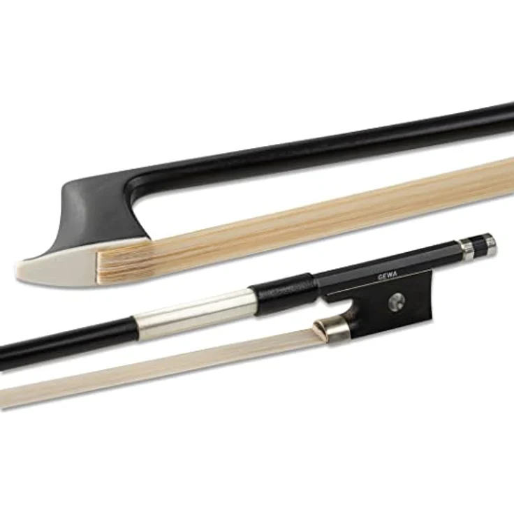 Gewa Carbon Student Violin Bow 1/2, runde Karbonstange mit Neusilber-Bewicklung und Ebenholzfrosch – Bild 1
