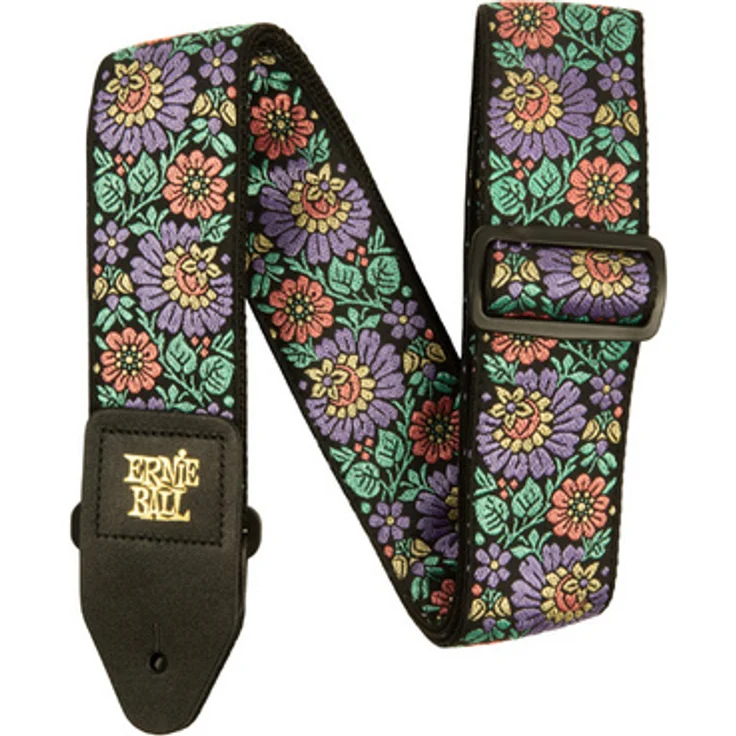 Ernie Ball Evening Bloom Jacquard Strap, Gitarrengurt aus Polypropylen mit Leder-Enden, 104-182 cm, farbe: Evening Bloom – Bild 1
