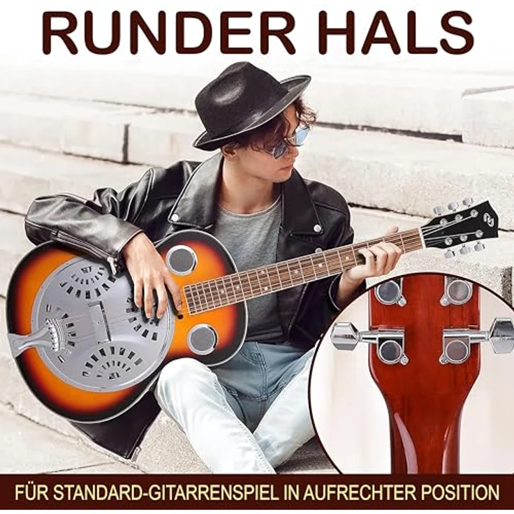 Pyle Resonator Akustik Westerngitarre – 4/4 Größe in Kirschrot mit integriertem Verstärker und Zubehörset – Bild 4